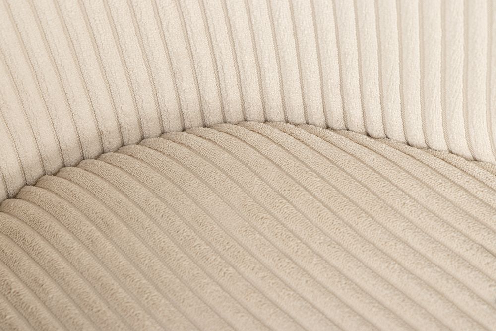 Design Stuhl LYON beige Cord schwarze Metallbeine