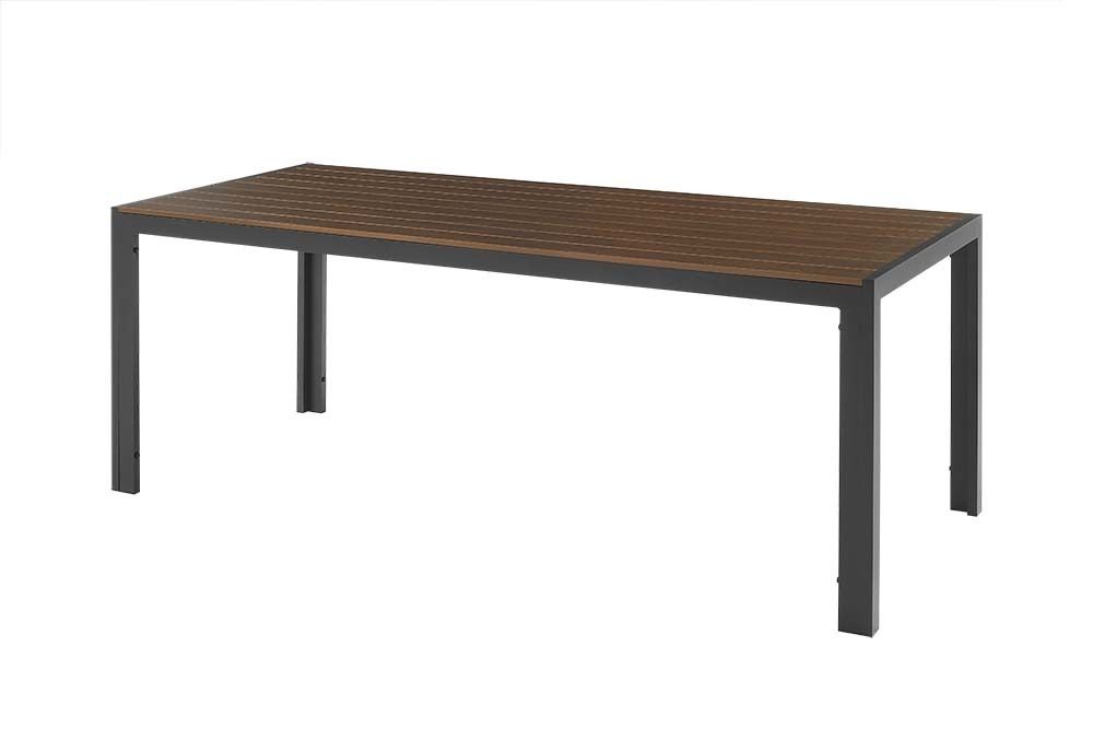 Moderner Gartentisch DESIGNO 205cm dunkelbraun schwarz Aluminium wetterfest