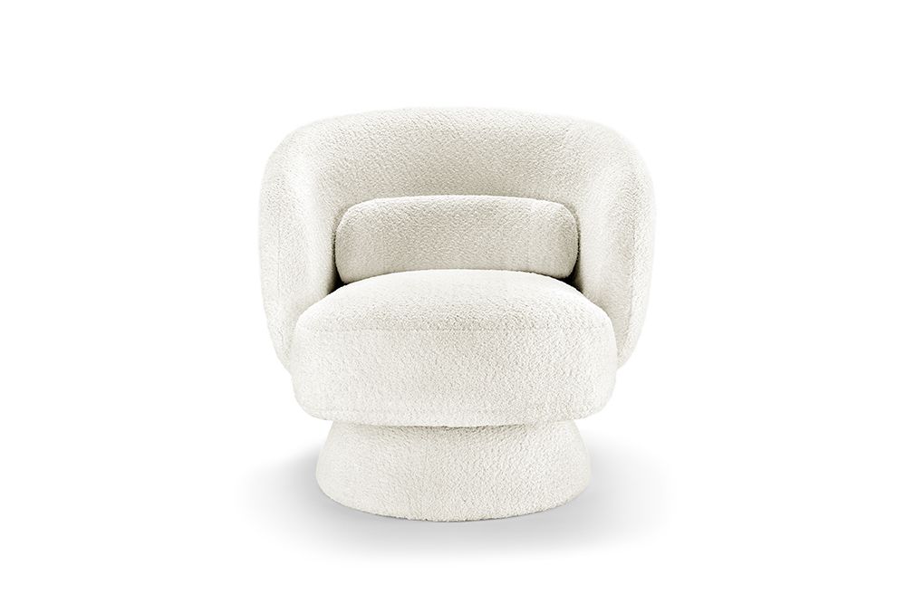 Drehbarer Design Sessel BOSSA NOVA beige Bouclé