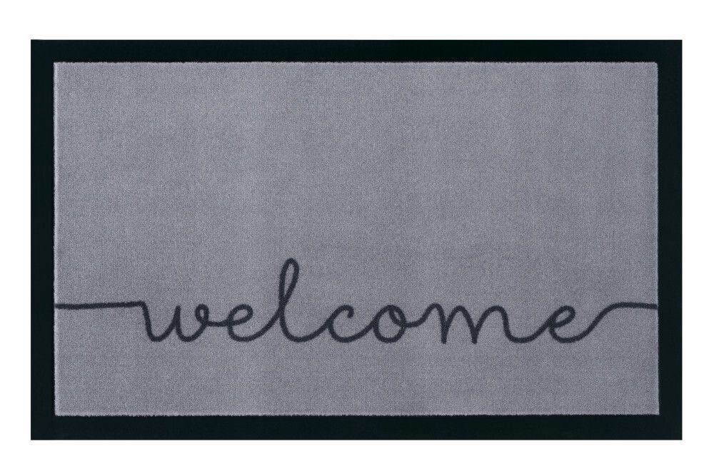 Strapazierfähige Fußmatte CLEAN WELCOME 75x45cm grau Fußabtreter Modern Design