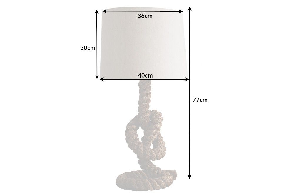 Maritime Stehlampe SEVEN SEAS 80cm Seil-Tischleuchte Leinenschirm