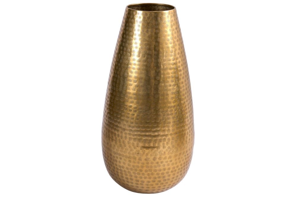 Elegante Vase ORIENT 50cm gold im Grid Hammerschlag Design