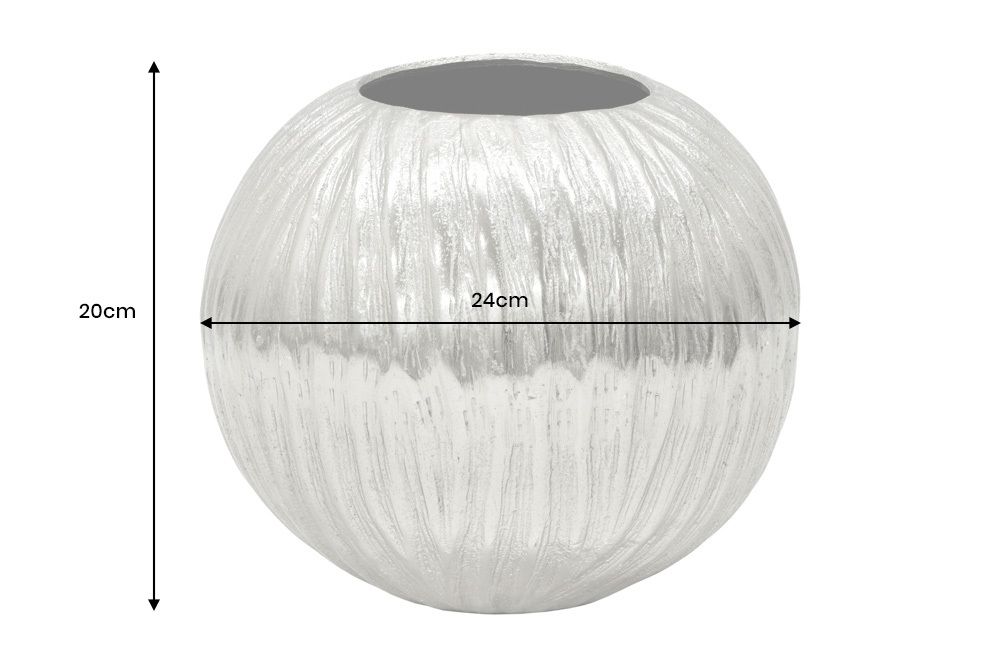 Handgefertigte Deko-Vase ELEGANCE 25cm silber Hammerschlag Design