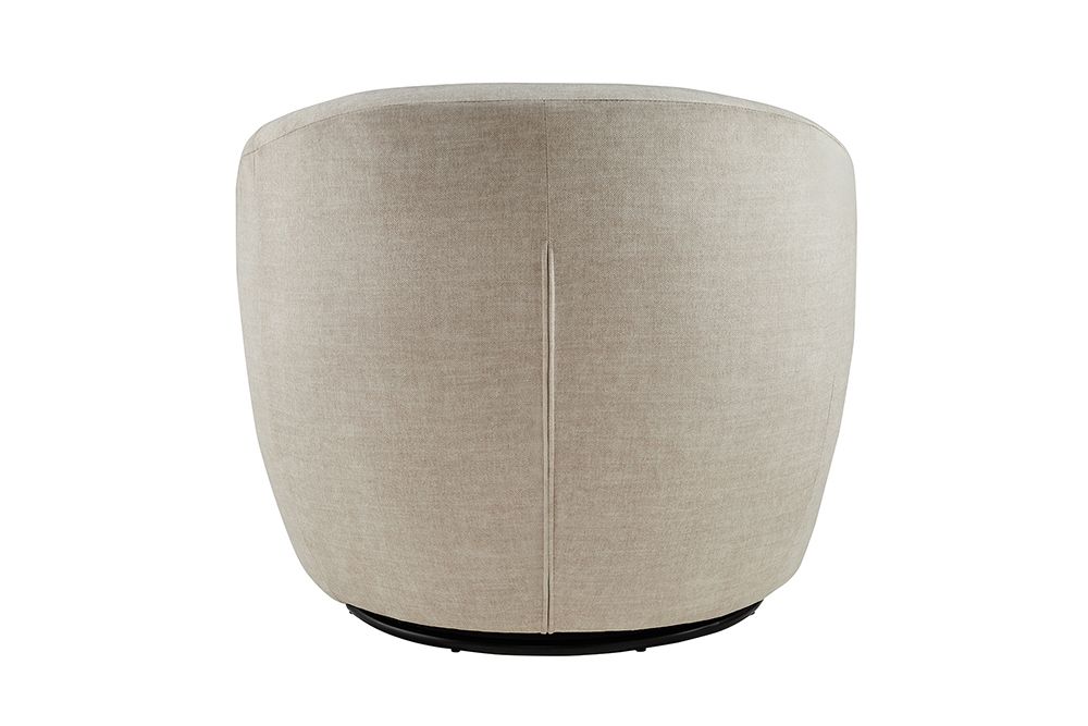 Drehbarer Design Sessel ALPINE beige Samt 360° mit Armlehnen