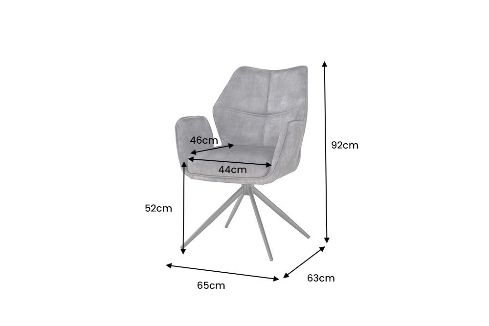 Drehbarer Design Stuhl CONCORD dunkelgrau Samt Taschenfederkern Metallgestell schwarz