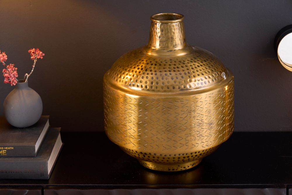 Elegante Vase ORIENT 35cm gold Hammerschlag Design