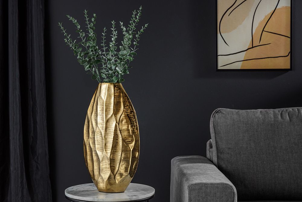 Elegante Vase ORGANIC ORIENT 44cm gold Hammerschlag Design