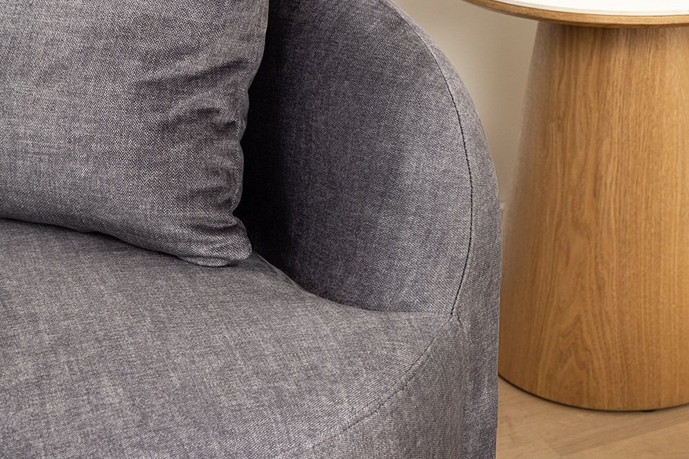 Extravagantes Sofa ELEMENTAL 180cm graphit grau Samt 2-Sitzer Couch organische Form