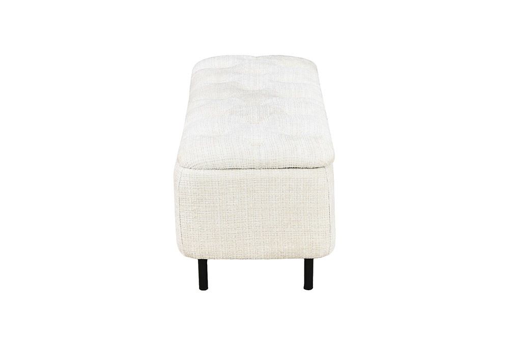 Extravagante Polsterbank EN VOGUE 120cm beige Cremona Chenille Sitzbank mit Stauraum