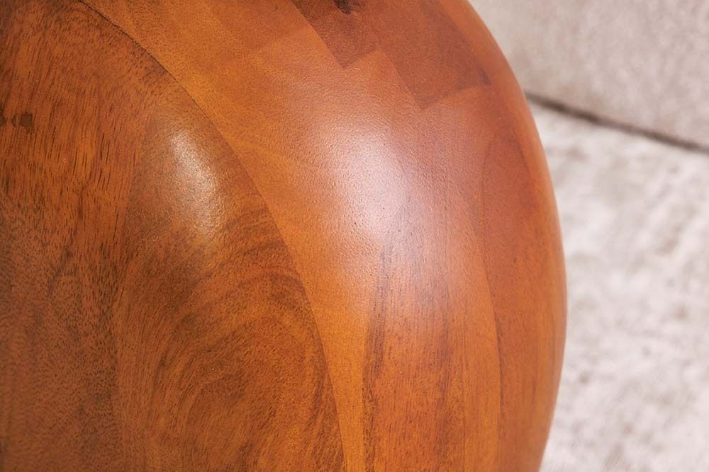 Massiver Beistelltisch ORGANIC 50cm braun Mangoholz oval Säulenfuß