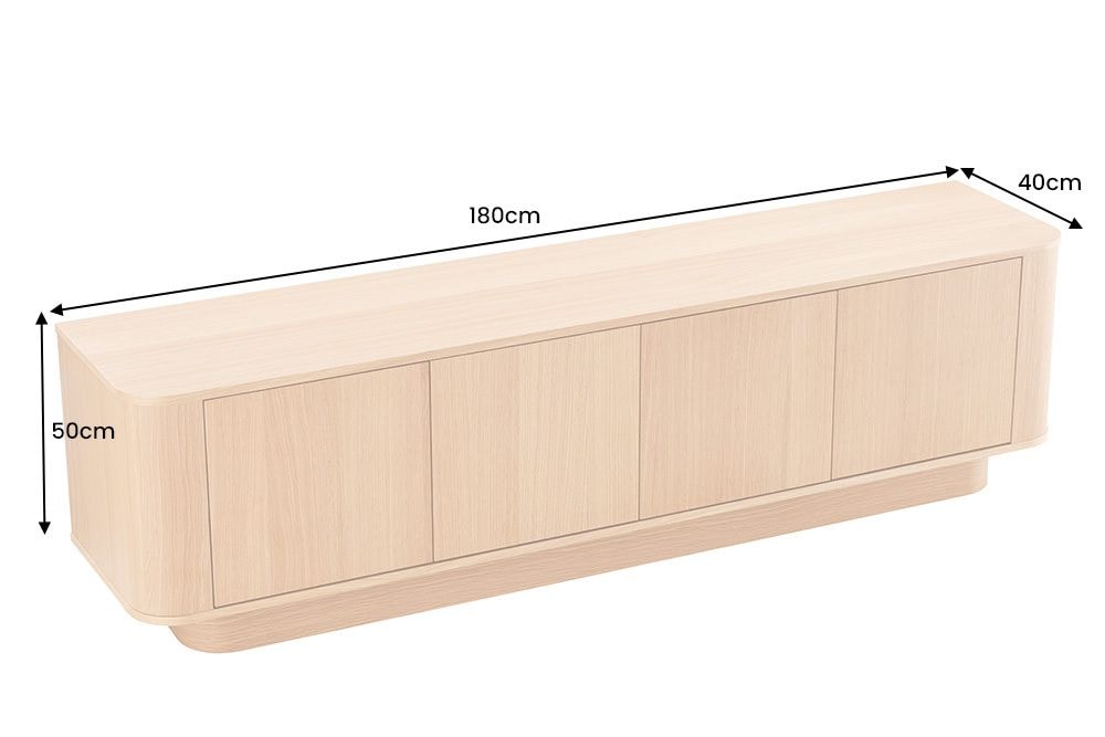 Modernes TV-Board VALHALLA WOOD 180cm natur Eichenholz Lowboard mit Stauraum