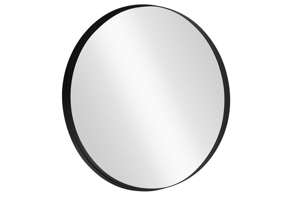Runder Wandspiegel PORTRAIT 60cm schwarz mit Metallrahmen