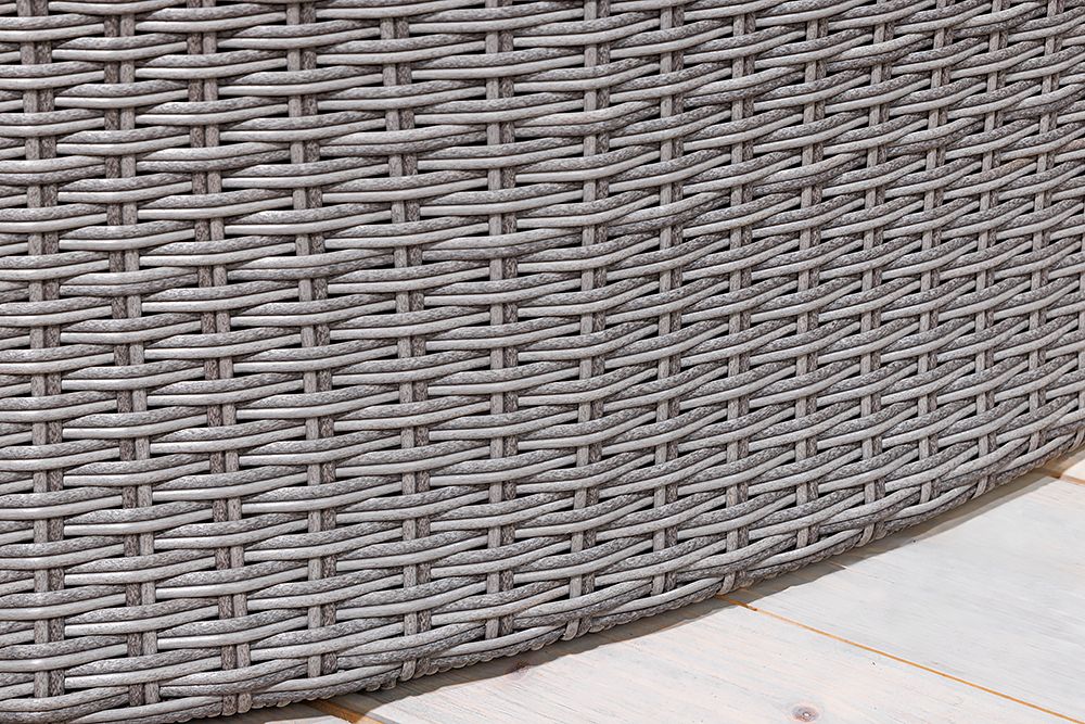 Outdoor Sonneninsel PLAYA LIVING 165cm grau Polyrattan Aluminium inkl. Kissen wetterfest