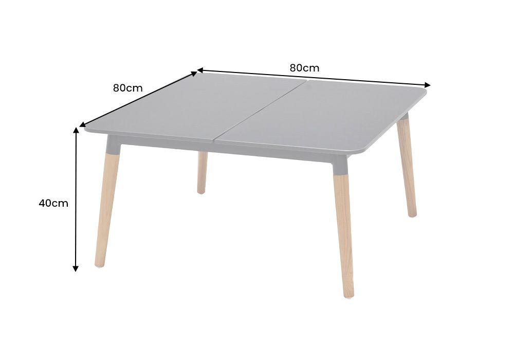 Outdoor Beistelltisch IPANEMA 80cm anthrazit Aluminium Teakholz wetterfest Gartentisch