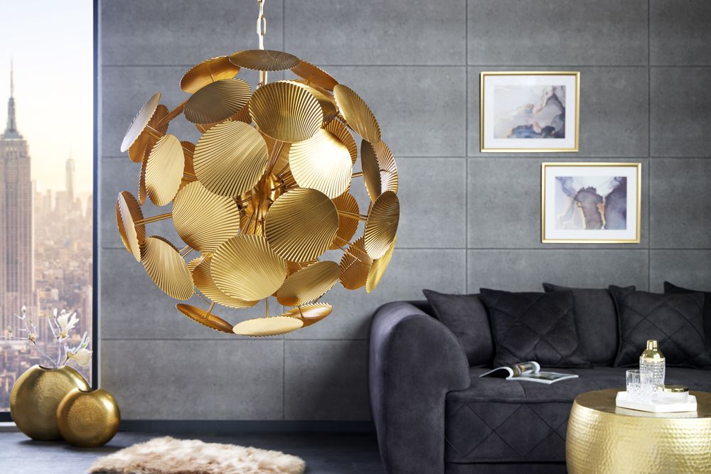 Moderne Design Hängeleuchte INFINITY HOME 65cm gold Pendelleuchte