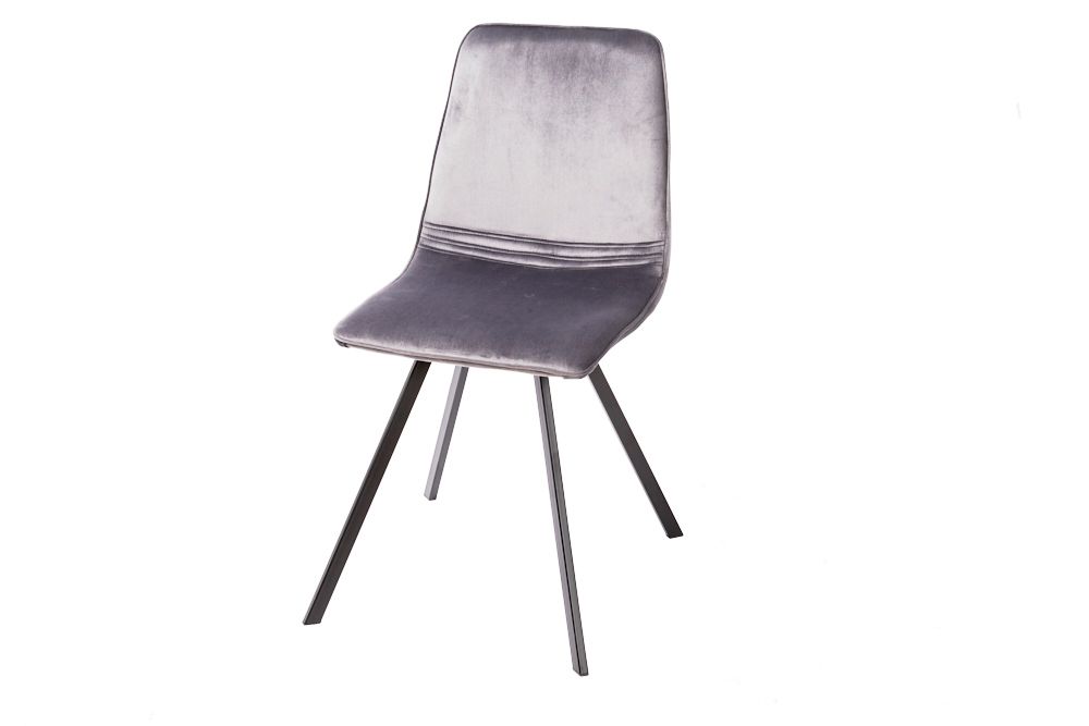 Retro Stuhl AMSTERDAM CHAIR dunkelgrau Samt Designklassiker