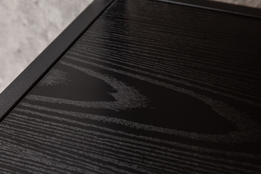 Industrial Bücherregal SLIM LINE 114cm Esche schwarz fünf Regalböden