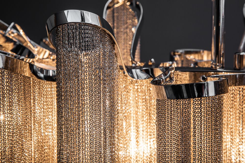 Extravagante Hängeleuchte ROYAL 120cm silber Hängelampe