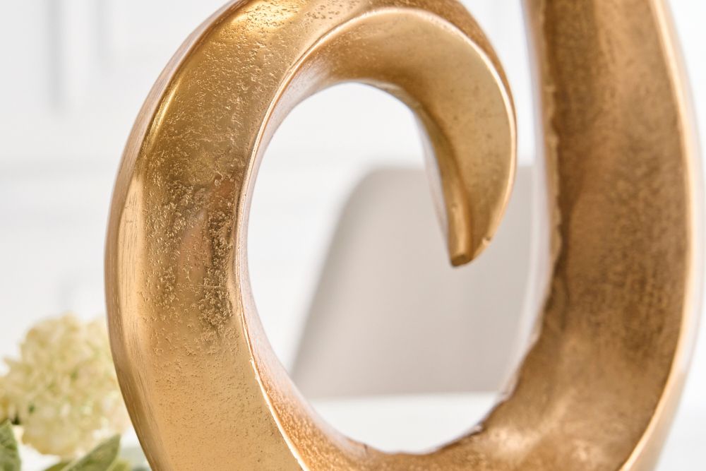 Moderne Vase WAVE 47cm gold Aluminium poliert Dekoration