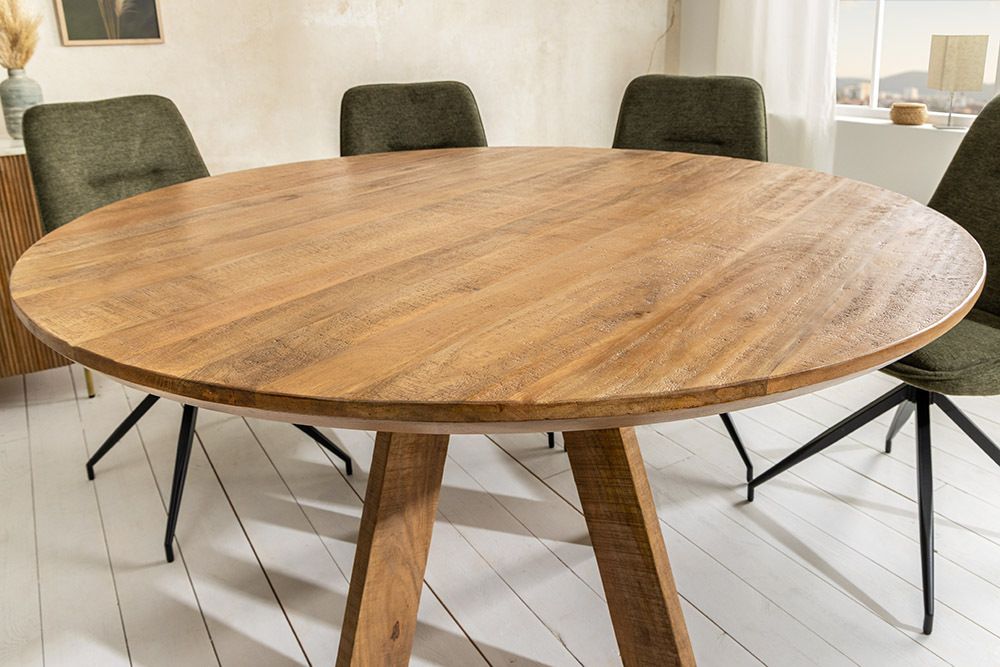 Runder Esstisch ART WOOD 140cm braun massiv Mangoholz
