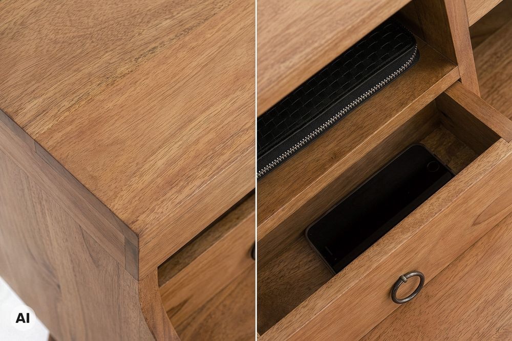 Design Sekretär HEMINGWAY L 115cm braun Mangoholz honey finish Schreibtisch