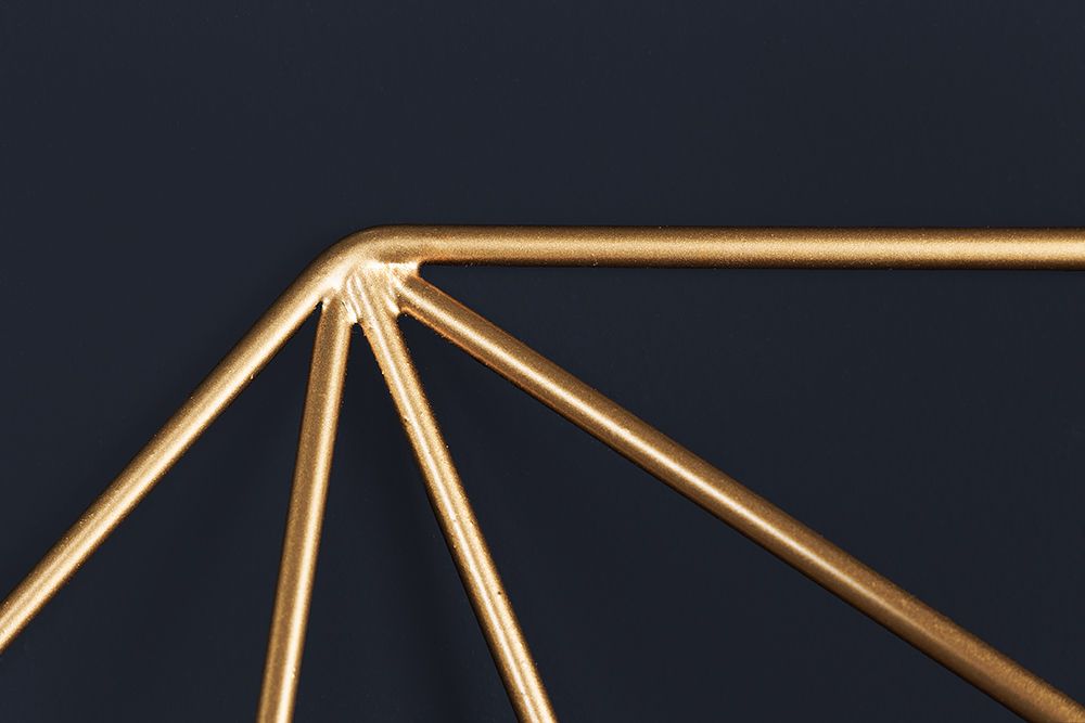 Handgearbeiteter Spiegel DIAMOND L 80cm gold aus Eisen im Retro Design