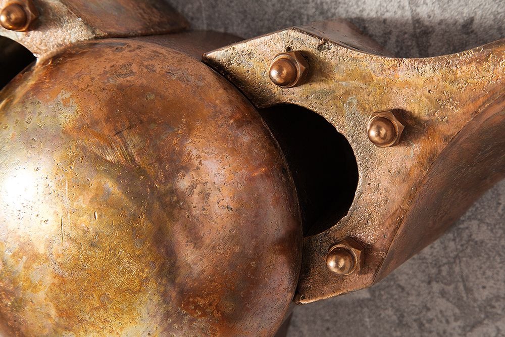 Authentische Wanddekoration SCREW III 97cm kupfer geflammt Flugzeug Propeller