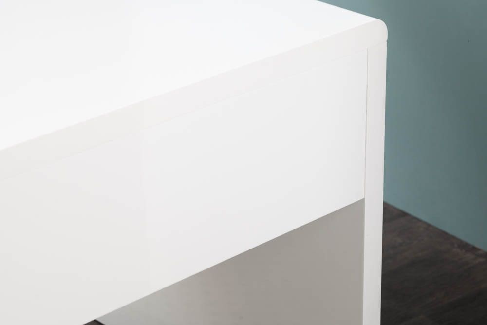 Design Schreibtisch FAST TRADE 120cm weiß Hochglanz Bürotisch
