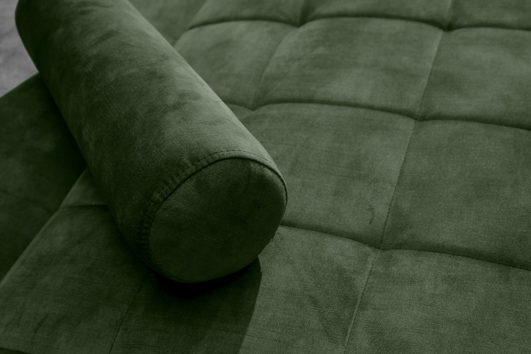 Modernes Schlafsofa COUTURE 200cm grün Microvelours 3-Sitzer Couch mit Schlaffunktion