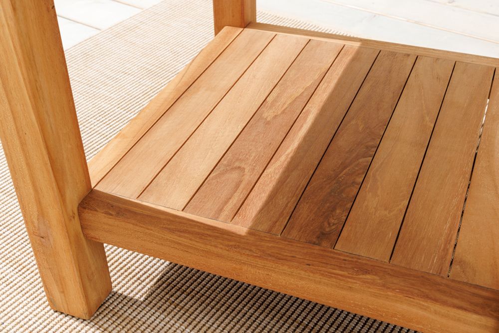 Massiver Beistelltisch EMPIRE TEAK 50cm natur Teakholz