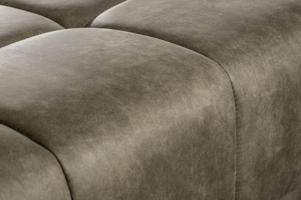 Extravaganter Hocker ELEGANCIA 110cm taupe mit Ziersteppung