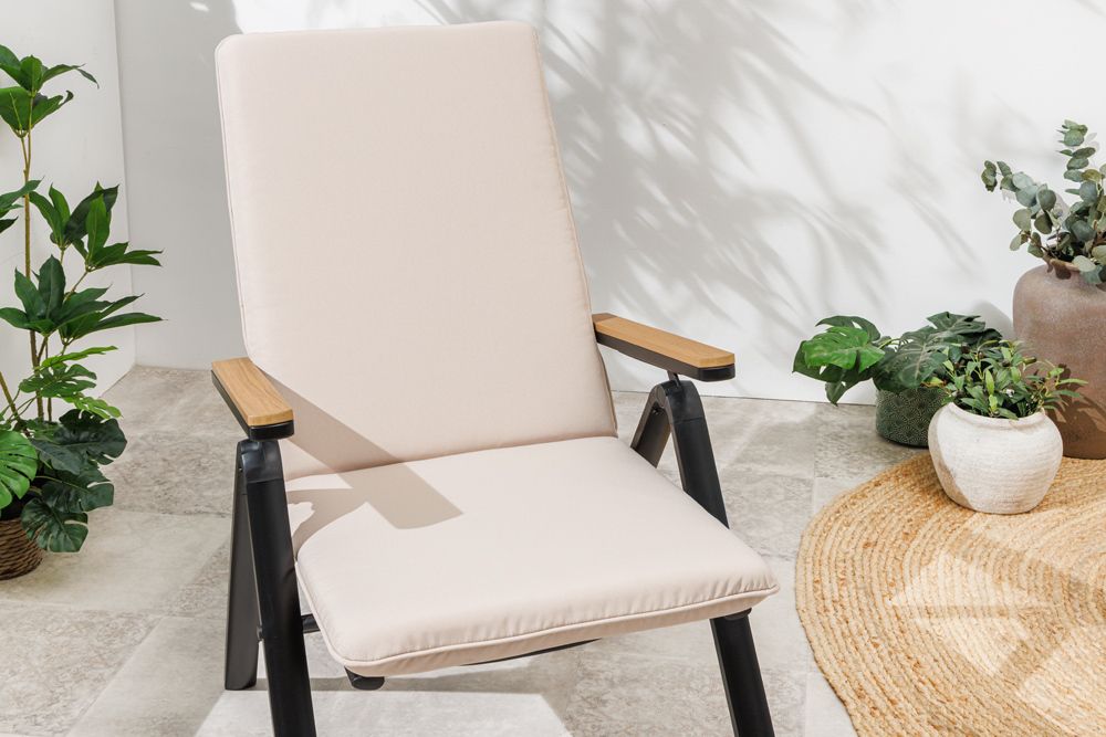 Outdoor Sitzkissen COMFORT LINE 50x122cm beige für Hochlehner-Stuhl Polsterauflage