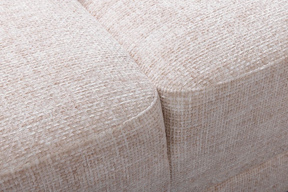 Großes Sofa LOFT 210cm champagner beige Chenille 3-Sitzer Couch Taschenfederkern