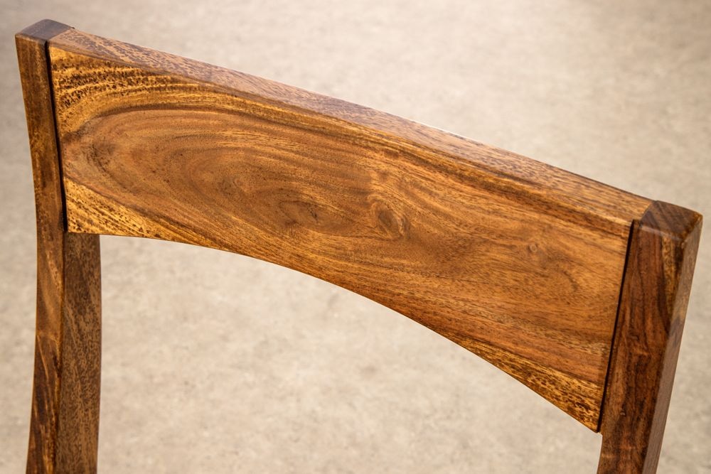 Massiver Stuhl ORGANIC braun Sheeshamholz stone finish handmade