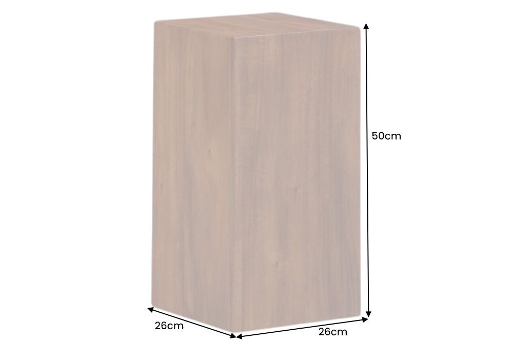 Massivholz Dekosäule COLUMNA 50cm braun Akazie Beistelltisch