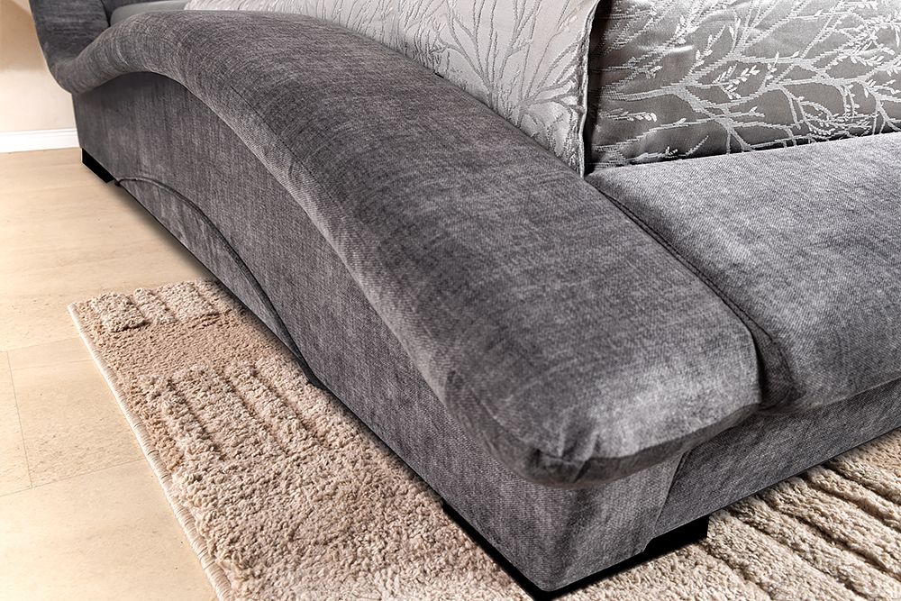 Bett SWING 180x200cm grau Vogue Seiden Samtstoff