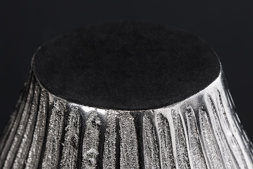 Handgefertigte Deko-Vase ELEGANCE 35cm silber Metall Hammerschlag Design