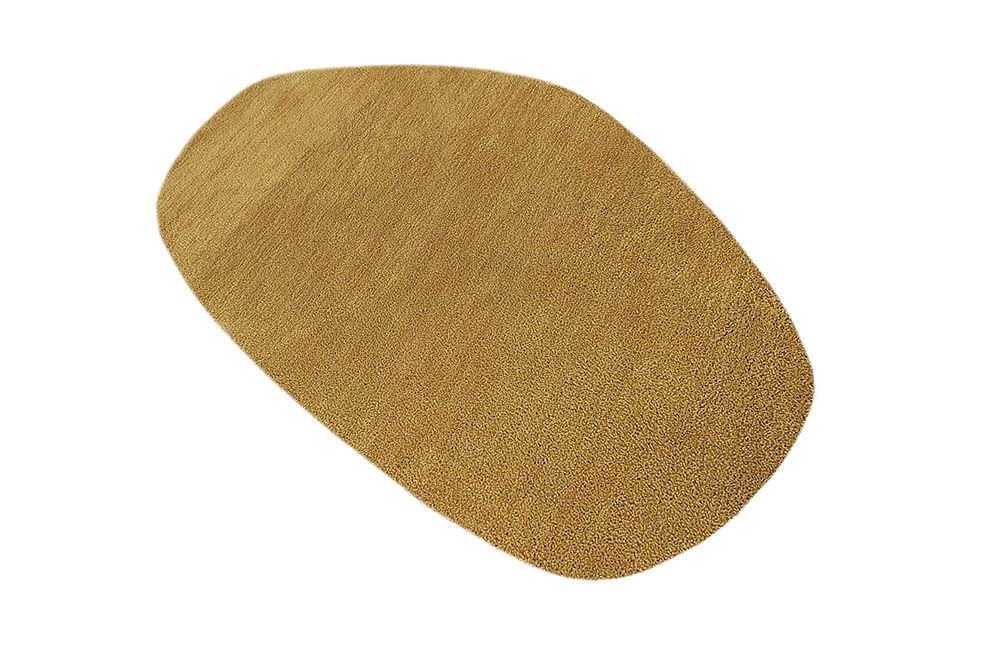 Design Teppich ORGANIC 180x120cm senfgelb Hochflor Indoor-Teppich organische Form