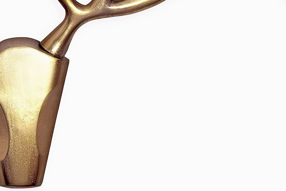 Moderne Wanddekoration VEADO 100cm gold Hirschgeweih