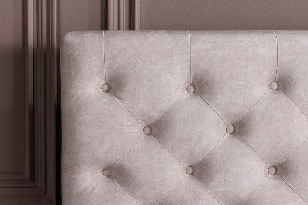 Design Boxbett PARIS 160x200cm champagner beige Samt mit Stauraum und Lattenrost