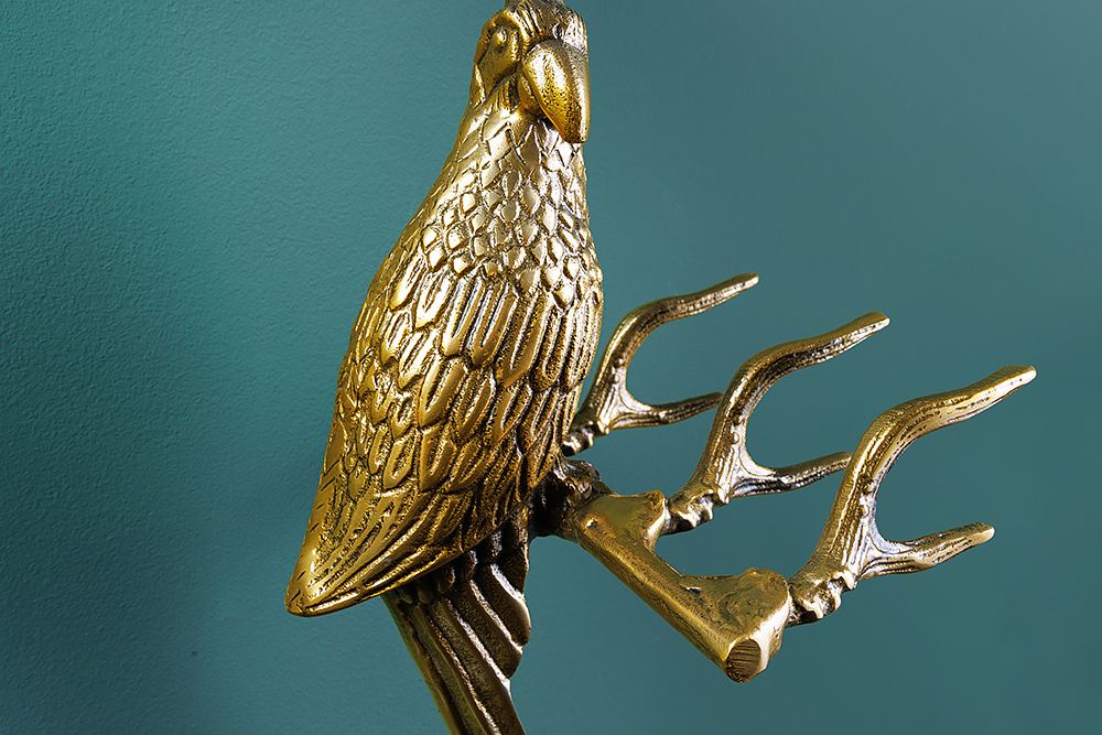 2er Set Wandgarderobe WILDLIFE BIRDS 45cm gold Metall Hammerschlag Design handmade