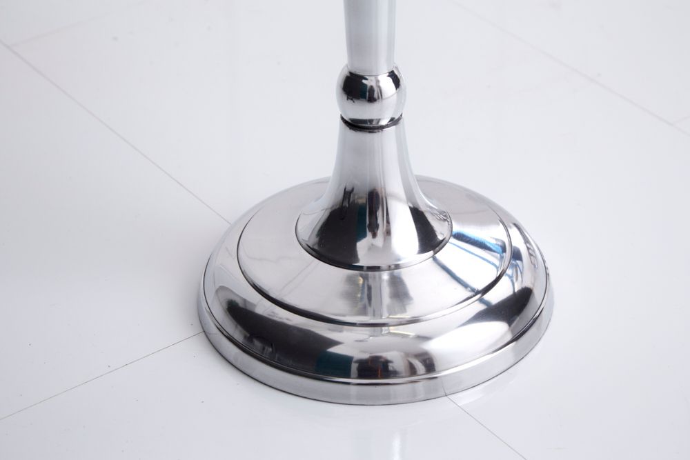 Kerzenständer MODERN BAROCK 120cm silber 5-armig Lüster Aluminium poliert Kerzenhalter