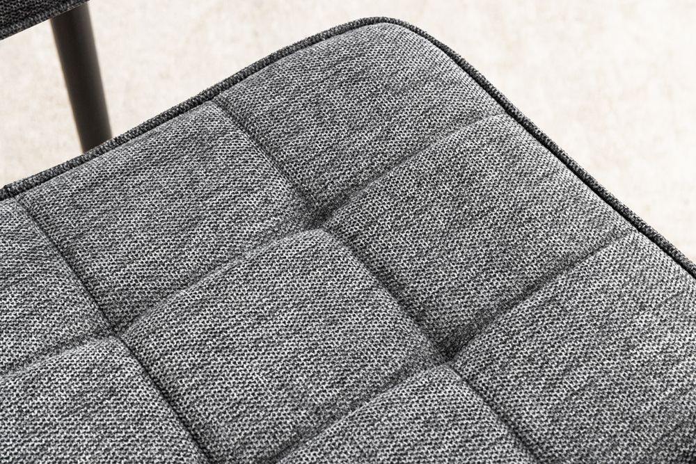 Moderner Hocker SCANDINAVIA grau Strukturstoff Metallbeine Fußhocker