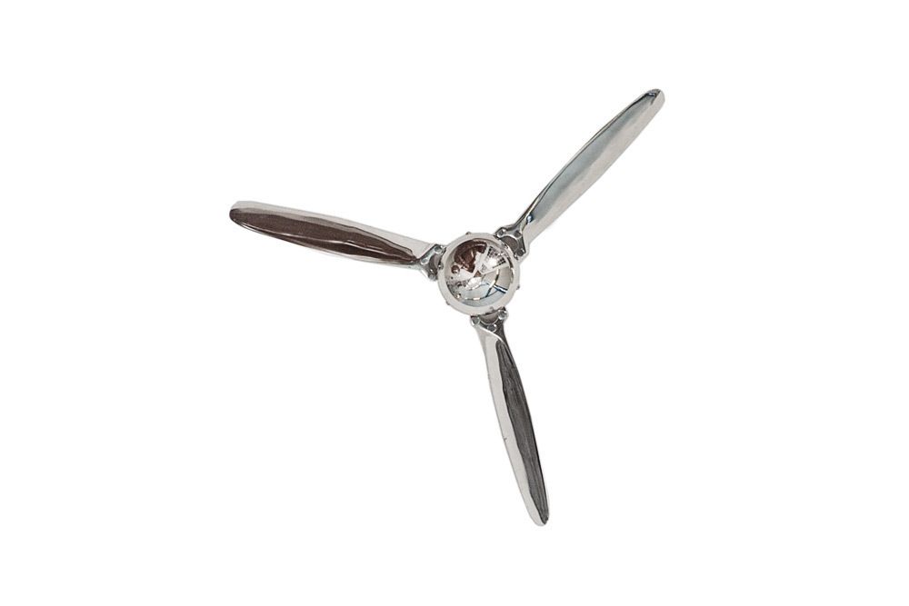 Authentische Wanddekoration SCREW III 60cm silber Flugzeug Propeller