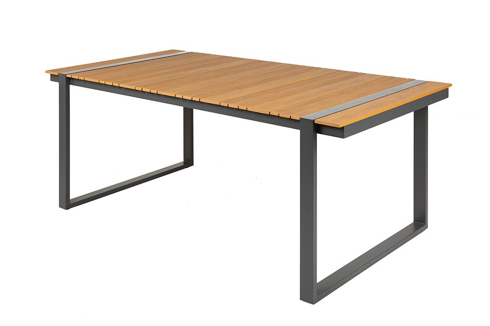 Moderner Gartentisch TAMPA LOUNGE 180cm grau natur Aluminium Outdoor Esstisch wetterfest