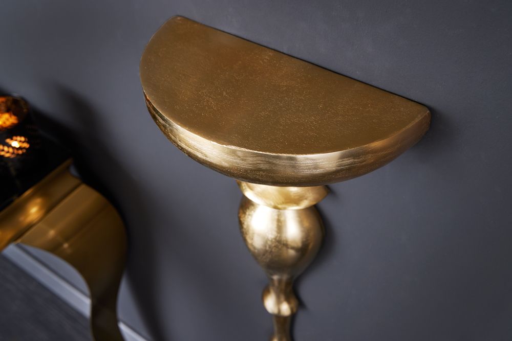 Barock Wandkonsole SCALA 80cm gold Metall Wandregal handmade Wanddekoration