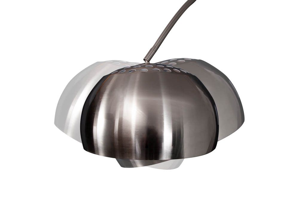Ausziehbare Bogenlampe LOUNGE DEAL 170-210cm chrom gebürstet Marmorfuß Stehlampe