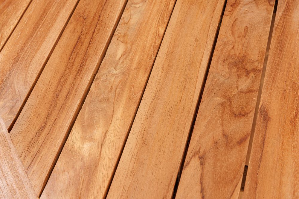 Massiver Gartentisch EMPIRE TEAK 120cm natur Teakholz rund klappbar Outdoor Balkontisch