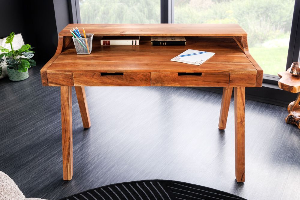 Massiver Sekretär MONSOON 100cm natur Akazienholz Schreibtisch