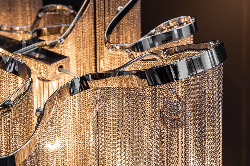 Extravagante Hängeleuchte ROYAL 120cm silber Hängelampe